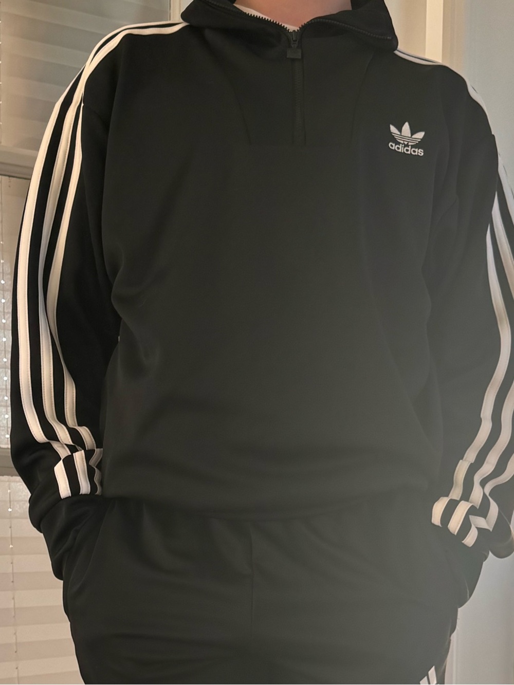 adidas Black Quarter Zip EUC Mens Small